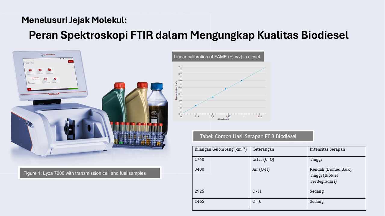 Menelusuri Jejak Molekul: Peran Spektroskopi FTIR dalam Mengungkap Kualitas Biodiesel