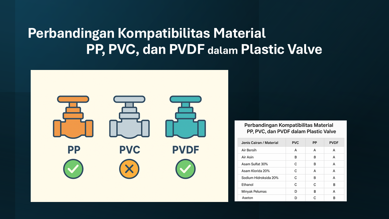 Perbandingan Kompatibilitas Material PP, PVC, dan PVDF dalam Plastic Valve